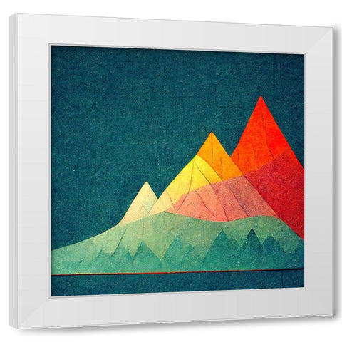 Rainbow Volcano 4 White Modern Wood Framed Art Print by Screendoor