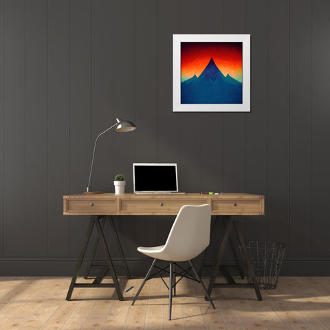 Rainbow Volcano 5 White Modern Wood Framed Art Print by Screendoor