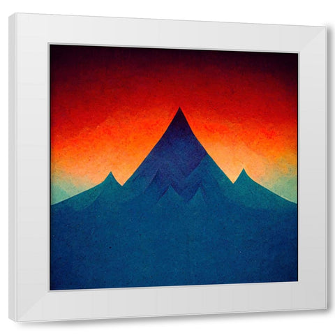 Rainbow Volcano 5 White Modern Wood Framed Art Print by Screendoor
