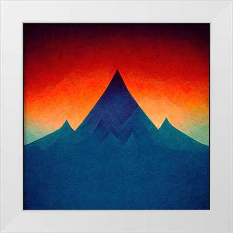 Rainbow Volcano 5 White Modern Wood Framed Art Print by Screendoor