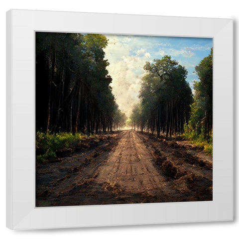 Road in the Woods 2 White Modern Wood Framed Art Print by Screendoor