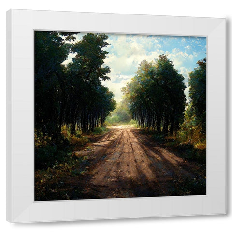 Road in the Woods 6 White Modern Wood Framed Art Print by Screendoor