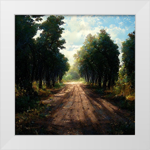 Road in the Woods 6 White Modern Wood Framed Art Print by Screendoor