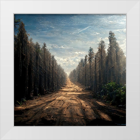 Road in the Woods 9 White Modern Wood Framed Art Print by Screendoor
