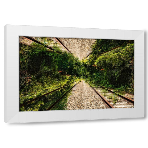 Saluda Tracks Upside Down 3 White Modern Wood Framed Art Print by Malone, Will