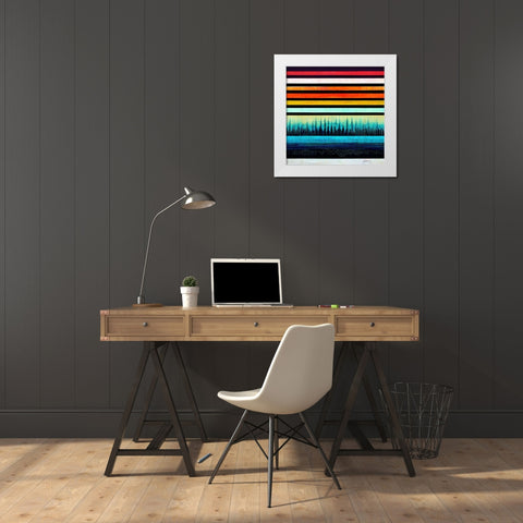 Waveform 10 White Modern Wood Framed Art Print by Screendoor