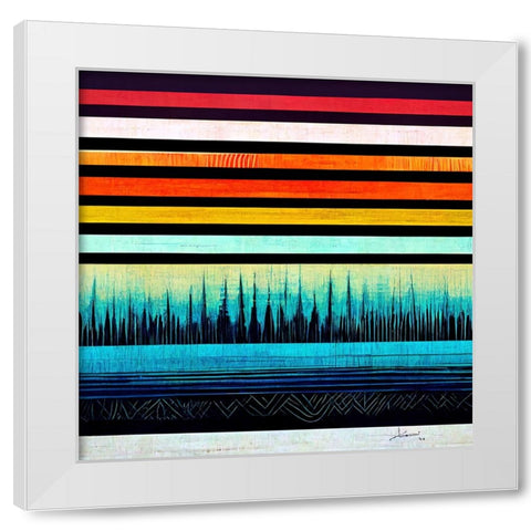 Waveform 10 White Modern Wood Framed Art Print by Screendoor