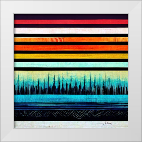 Waveform 10 White Modern Wood Framed Art Print by Screendoor