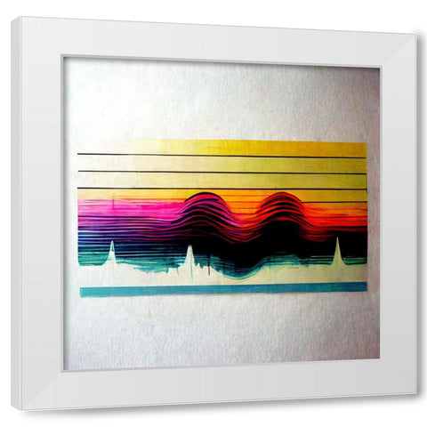 Waveform 11 White Modern Wood Framed Art Print by Screendoor