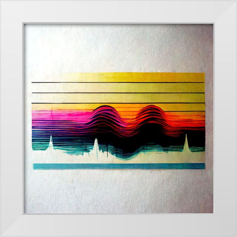 Waveform 11 White Modern Wood Framed Art Print by Screendoor