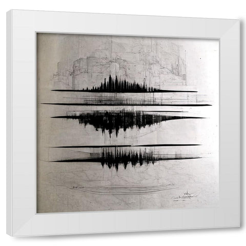 Waveform 1 White Modern Wood Framed Art Print by Screendoor