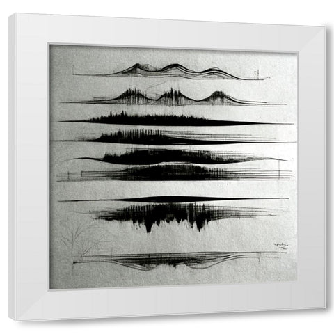 Waveform 2 White Modern Wood Framed Art Print by Screendoor