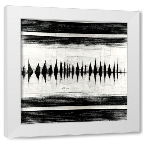 Waveform 3 White Modern Wood Framed Art Print by Screendoor