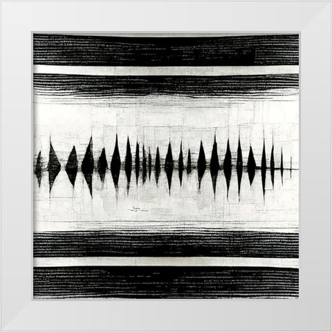 Waveform 3 White Modern Wood Framed Art Print by Screendoor
