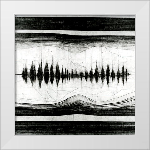 Waveform 5 White Modern Wood Framed Art Print by Screendoor