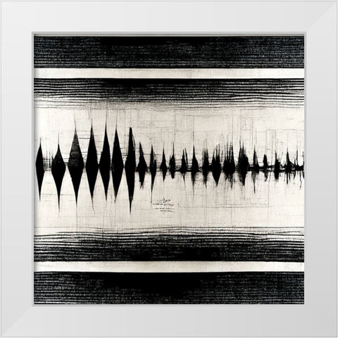 Waveform 7 White Modern Wood Framed Art Print by Screendoor
