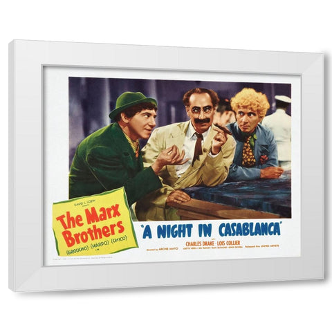 A Night in Casablanca White Modern Wood Framed Art Print by Screendoor