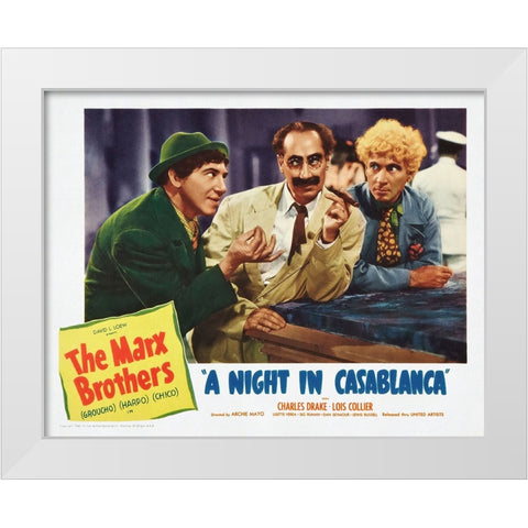 A Night in Casablanca White Modern Wood Framed Art Print by Screendoor