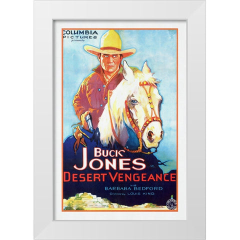 Buck Jones Desert Vengeance White Modern Wood Framed Art Print by Screendoor