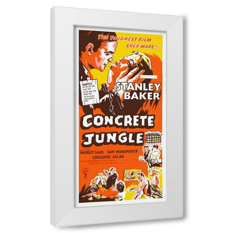 Concrete Jungle White Modern Wood Framed Art Print by Screendoor