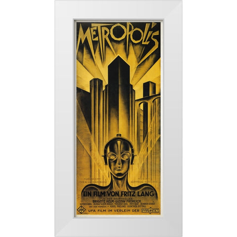 Metropolis White Modern Wood Framed Art Print by Screendoor