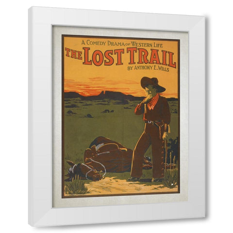 The Lost Trail White Modern Wood Framed Art Print by Screendoor