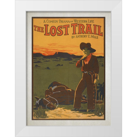 The Lost Trail White Modern Wood Framed Art Print by Screendoor