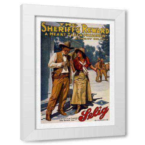 The Sheriffs Reward White Modern Wood Framed Art Print by Screendoor
