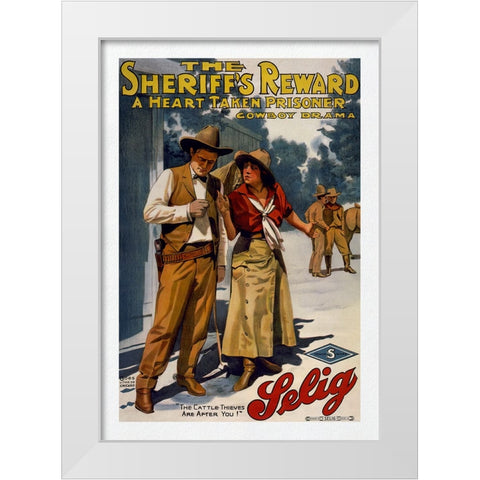 The Sheriffs Reward White Modern Wood Framed Art Print by Screendoor