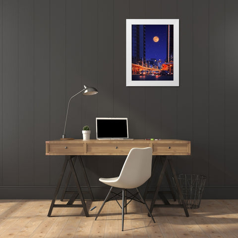 Cinematic City 2 White Modern Wood Framed Art Print by Orozco, Danner