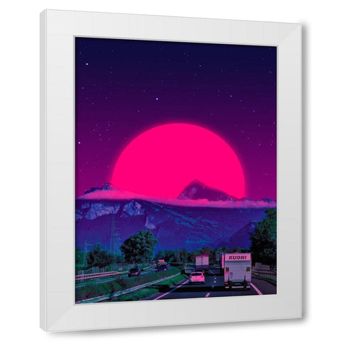 Neon Worlds 4 White Modern Wood Framed Art Print by Orozco, Danner