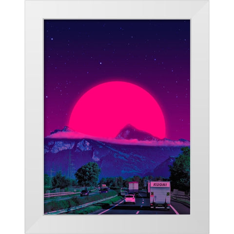 Neon Worlds 4 White Modern Wood Framed Art Print by Orozco, Danner