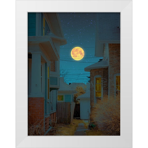 Moonlight 3 White Modern Wood Framed Art Print by Orozco, Danner