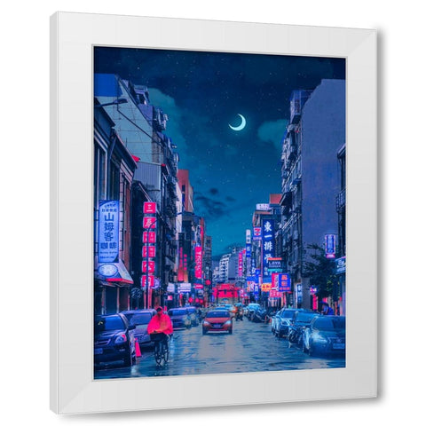 Neon Worlds 7 White Modern Wood Framed Art Print by Orozco, Danner