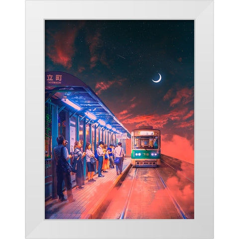 Neon Worlds 8 White Modern Wood Framed Art Print by Orozco, Danner