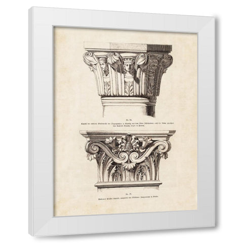 Architectural Ornament - I White Modern Wood Framed Art Print by CAG