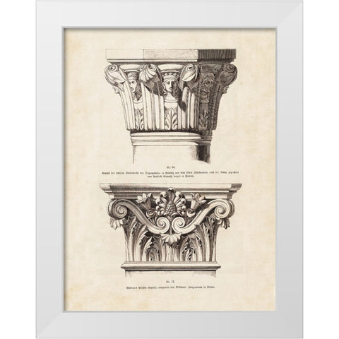 Architectural Ornament - I White Modern Wood Framed Art Print by CAG