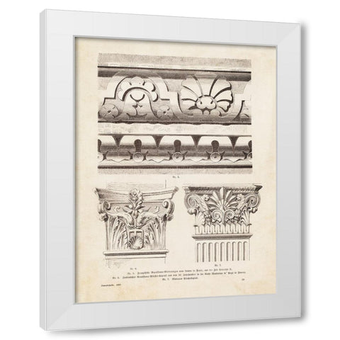 Architectural Ornament - II White Modern Wood Framed Art Print by CAG