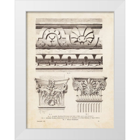 Architectural Ornament - II White Modern Wood Framed Art Print by CAG