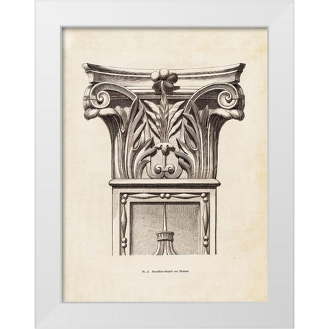 Architectural Ornament - VI White Modern Wood Framed Art Print by CAG