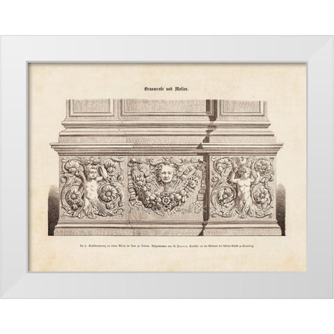 Architectural Ornament - VII White Modern Wood Framed Art Print by CAG