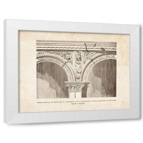 Architectural Ornament - VIII White Modern Wood Framed Art Print by CAG