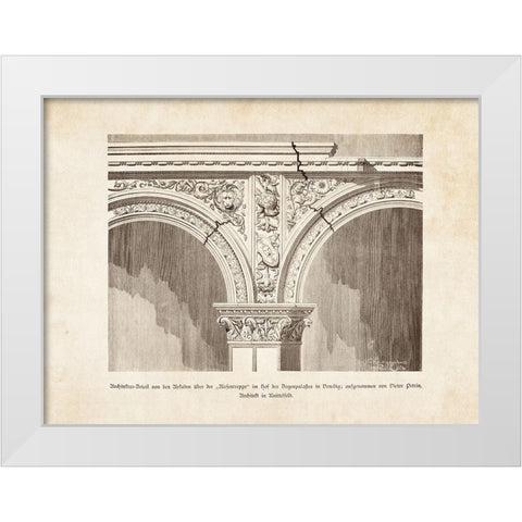 Architectural Ornament - VIII White Modern Wood Framed Art Print by CAG