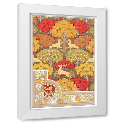 Decoration And Ornament - V White Modern Wood Framed Art Print by CAG