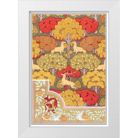 Decoration And Ornament - V White Modern Wood Framed Art Print by CAG