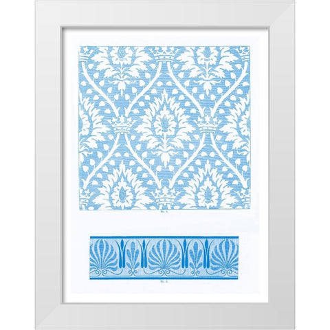 Vintage Pattern V White Modern Wood Framed Art Print by Gewerbehalle