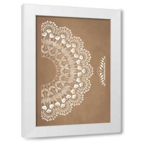 Designs for Lace and Embroidery (1899) - III White Modern Wood Framed Art Print by Aubert, Felix