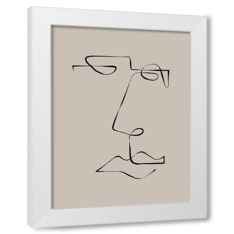 Face Study I White Modern Wood Framed Art Print by CAG