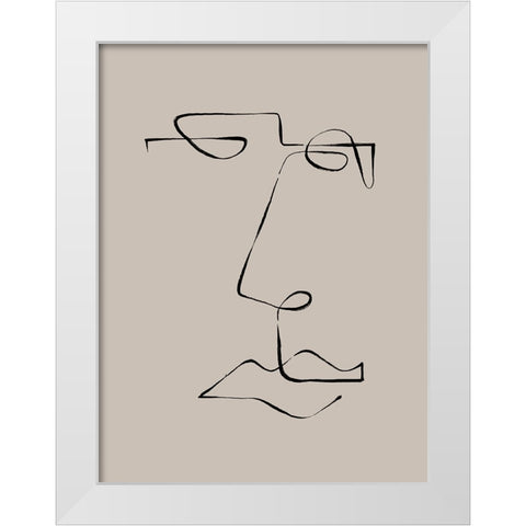 Face Study I White Modern Wood Framed Art Print by CAG