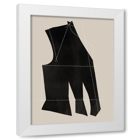 Stitch I White Modern Wood Framed Art Print by CAG